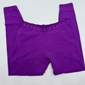 Savage X Fenty Women’s Leggings in Bold Purple and Pink Accent Threading, Size L
